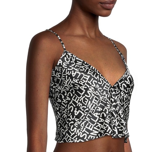 Lingerie Graffiti Print Draped Cami Top from Stella McCartney - Picture 1 of 12